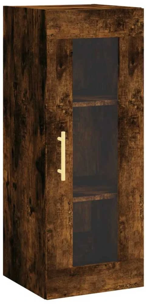 Komoda, dūminio ąžuolo spalvos, 34,5x34x180cm, apdirbta mediena