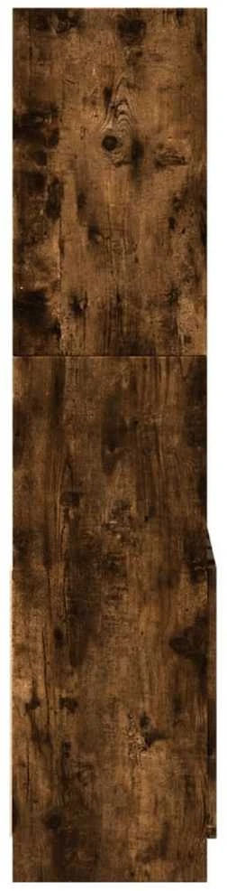 Komoda, dūminio ąžuolo spalvos, 63x33x140cm, apdirbta mediena