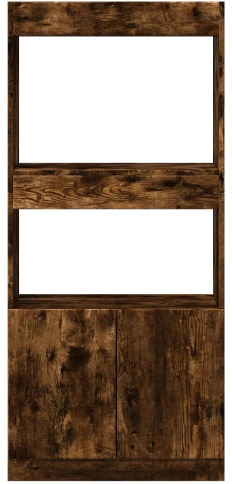 Komoda, dūminio ąžuolo spalvos, 63x33x140cm, apdirbta mediena