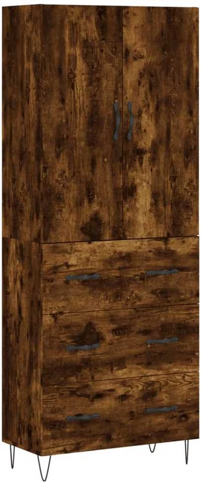 Komoda, dūminio ąžuolo spalvos, 69,5x34x180cm, apdirbta mediena