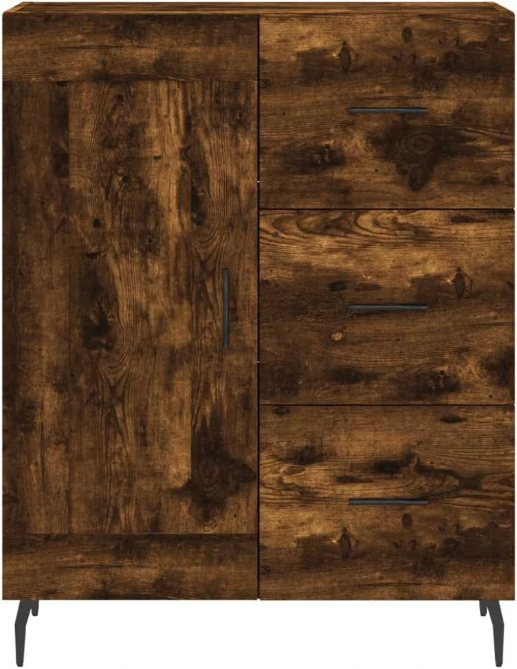 Komoda, dūminio ąžuolo spalvos, 69,5x34x180cm, apdirbta mediena