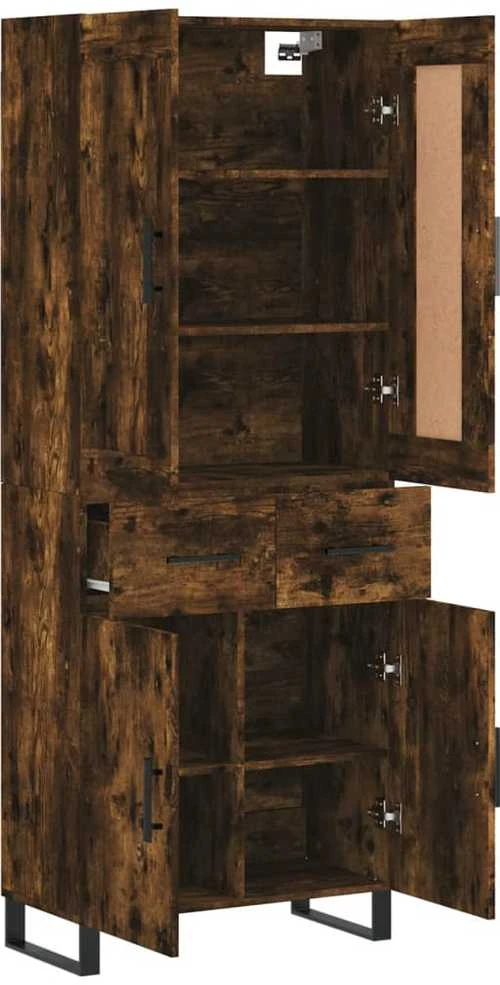Komoda, dūminio ąžuolo spalvos, 69,5x34x180cm, apdirbta mediena