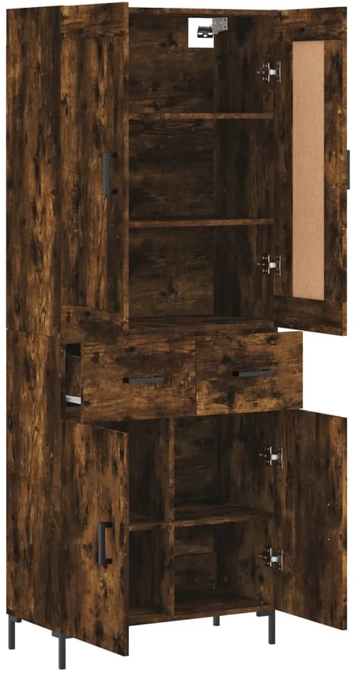 Komoda, dūminio ąžuolo spalvos, 69,5x34x180cm, apdirbta mediena