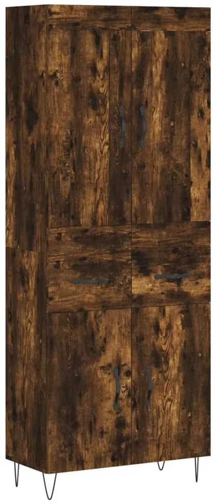 Komoda, dūminio ąžuolo spalvos, 69,5x34x180cm, apdirbta mediena