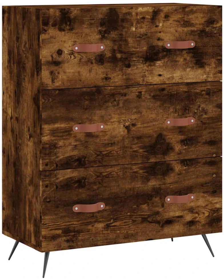 Komoda, dūminio ąžuolo spalvos, 69,5x34x180cm, apdirbta mediena