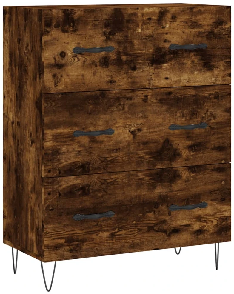 Komoda, dūminio ąžuolo spalvos, 69,5x34x180cm, apdirbta mediena