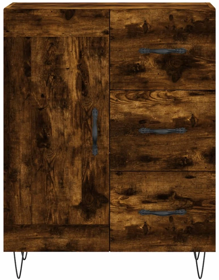 Komoda, dūminio ąžuolo spalvos, 69,5x34x180cm, apdirbta mediena