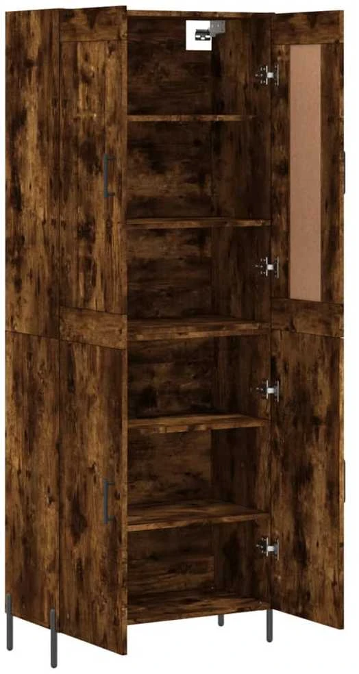 Komoda, dūminio ąžuolo spalvos, 69,5x34x180cm, apdirbta mediena