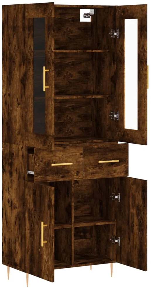 Komoda, dūminio ąžuolo spalvos, 69,5x34x180cm, apdirbta mediena