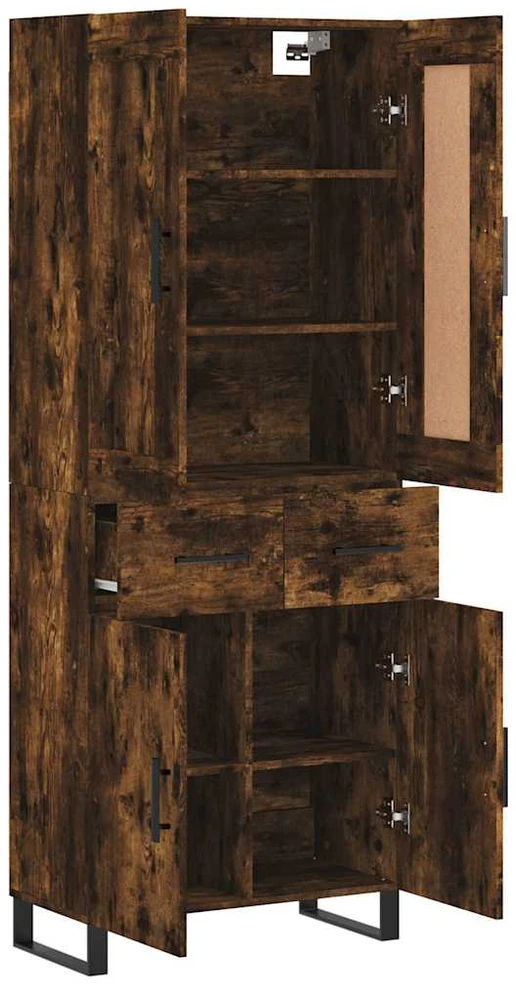 Komoda, dūminio ąžuolo spalvos, 69,5x34x180cm, apdirbta mediena