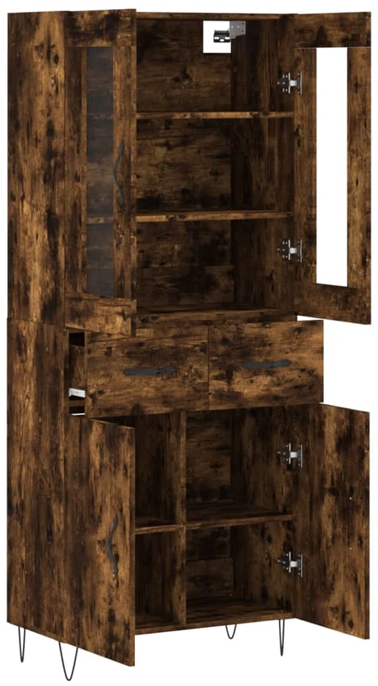Komoda, dūminio ąžuolo spalvos, 69,5x34x180cm, apdirbta mediena