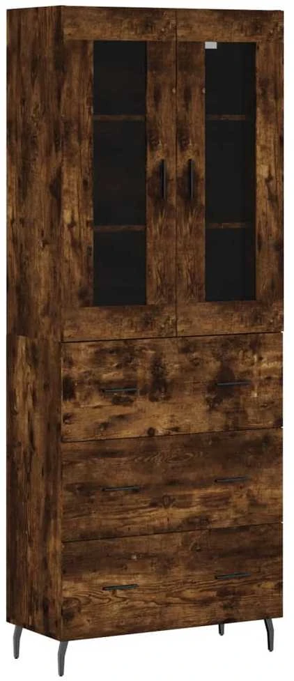 Komoda, dūminio ąžuolo spalvos, 69,5x34x180cm, apdirbta mediena