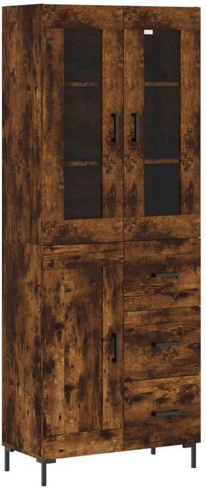 Komoda, dūminio ąžuolo spalvos, 69,5x34x180cm, apdirbta mediena