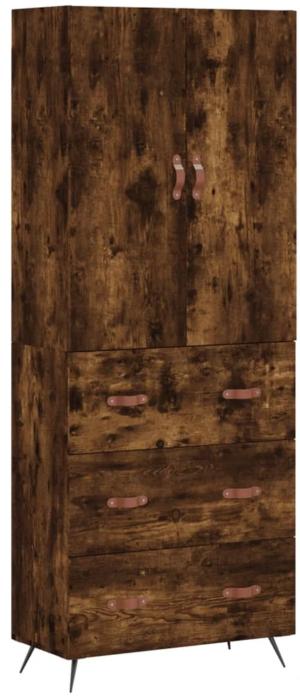 Komoda, dūminio ąžuolo spalvos, 69,5x34x180cm, apdirbta mediena