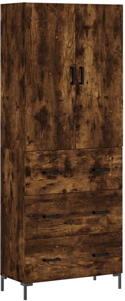 Komoda, dūminio ąžuolo spalvos, 69,5x34x180cm, apdirbta mediena