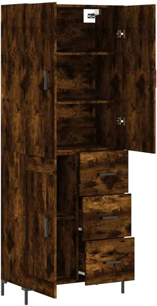 Komoda, dūminio ąžuolo spalvos, 69,5x34x180cm, apdirbta mediena