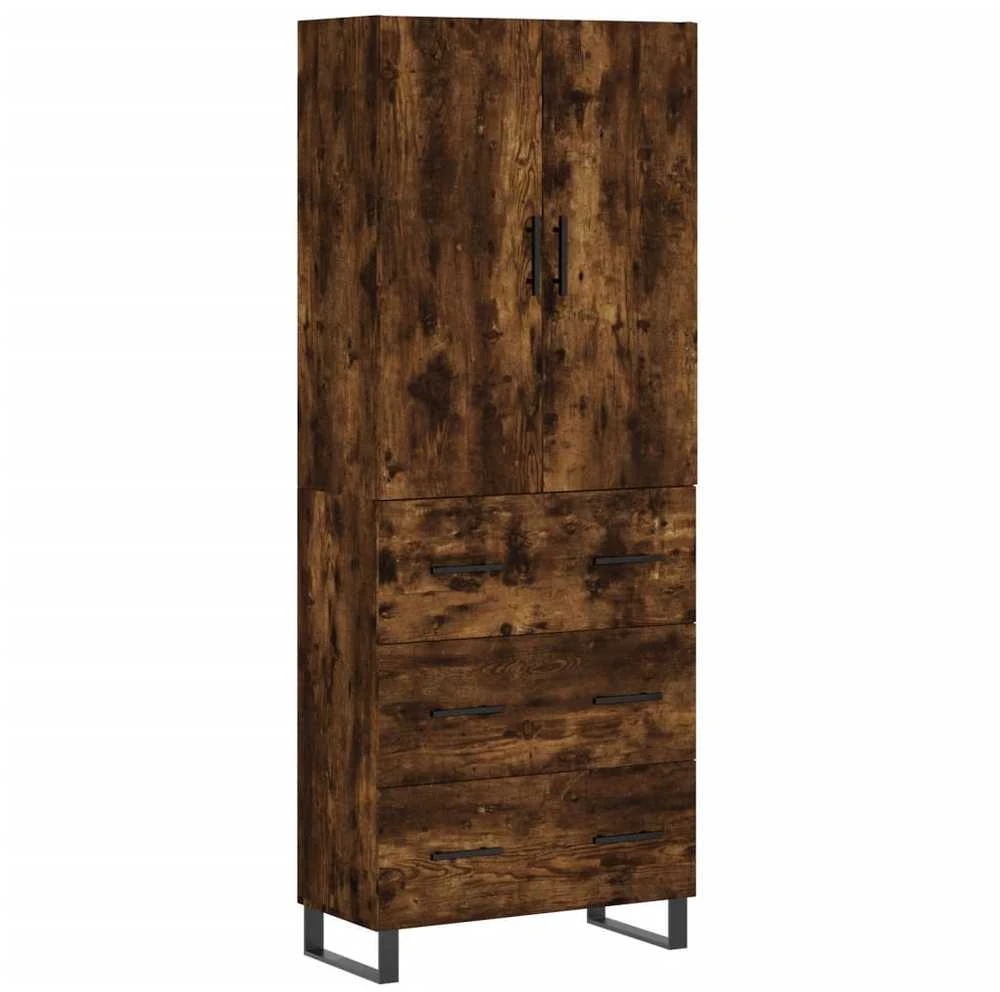 Komoda, dūminio ąžuolo spalvos, 69,5x34x180cm, apdirbta mediena