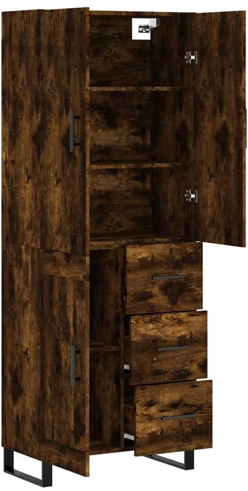 Komoda, dūminio ąžuolo spalvos, 69,5x34x180cm, apdirbta mediena