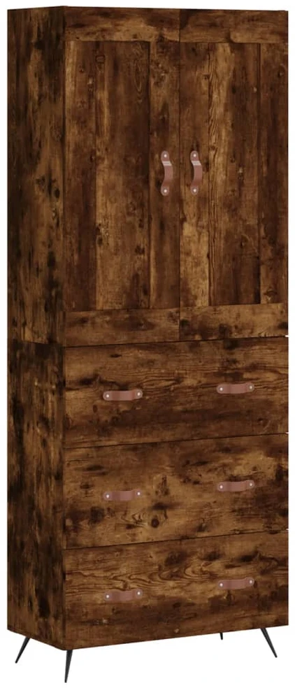 Komoda, dūminio ąžuolo spalvos, 69,5x34x180cm, apdirbta mediena