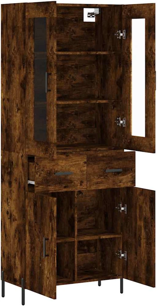 Komoda, dūminio ąžuolo spalvos, 69,5x34x180cm, apdirbta mediena