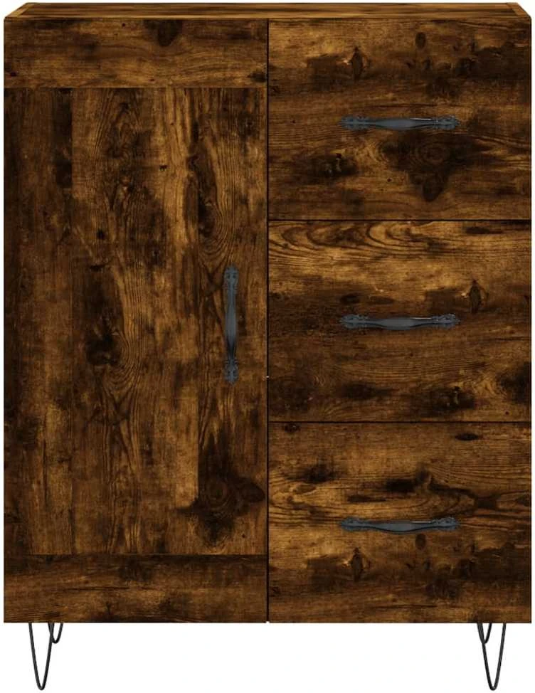 Komoda, dūminio ąžuolo spalvos, 69,5x34x180cm, apdirbta mediena