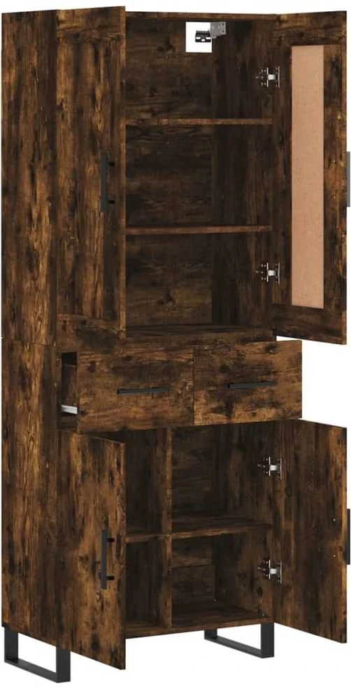 Komoda, dūminio ąžuolo spalvos, 69,5x34x180cm, apdirbta mediena