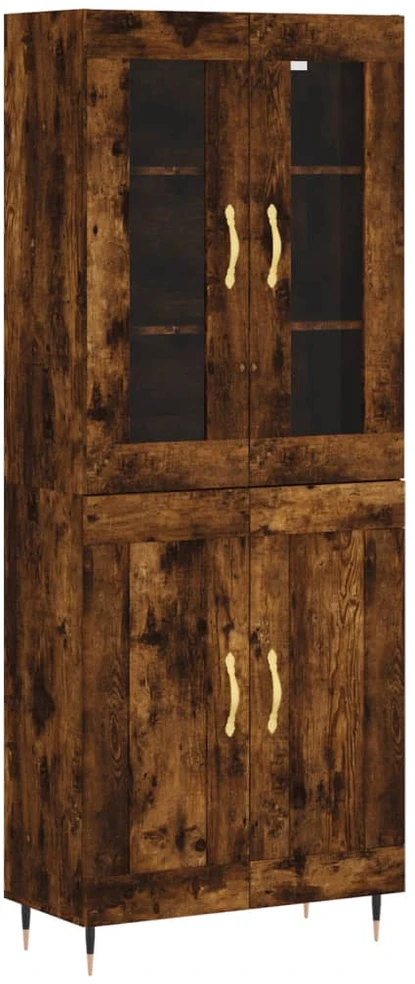 Komoda, dūminio ąžuolo spalvos, 69,5x34x180cm, apdirbta mediena