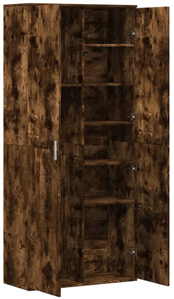Komoda, dūminio ąžuolo spalvos, 80x35x180cm, apdirbta mediena