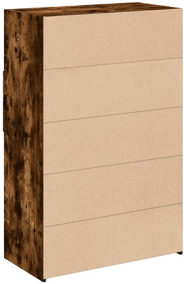 Komoda, dūminio ąžuolo spalvos, 80x42,5x124cm, apdirbta mediena