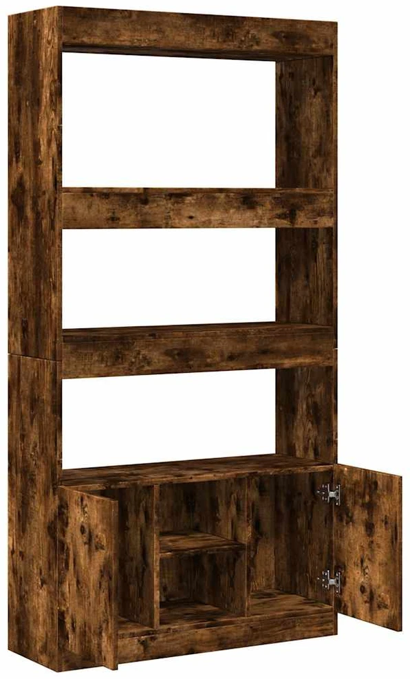 Komoda, dūminio ąžuolo spalvos, 92x33x180cm, apdirbta mediena