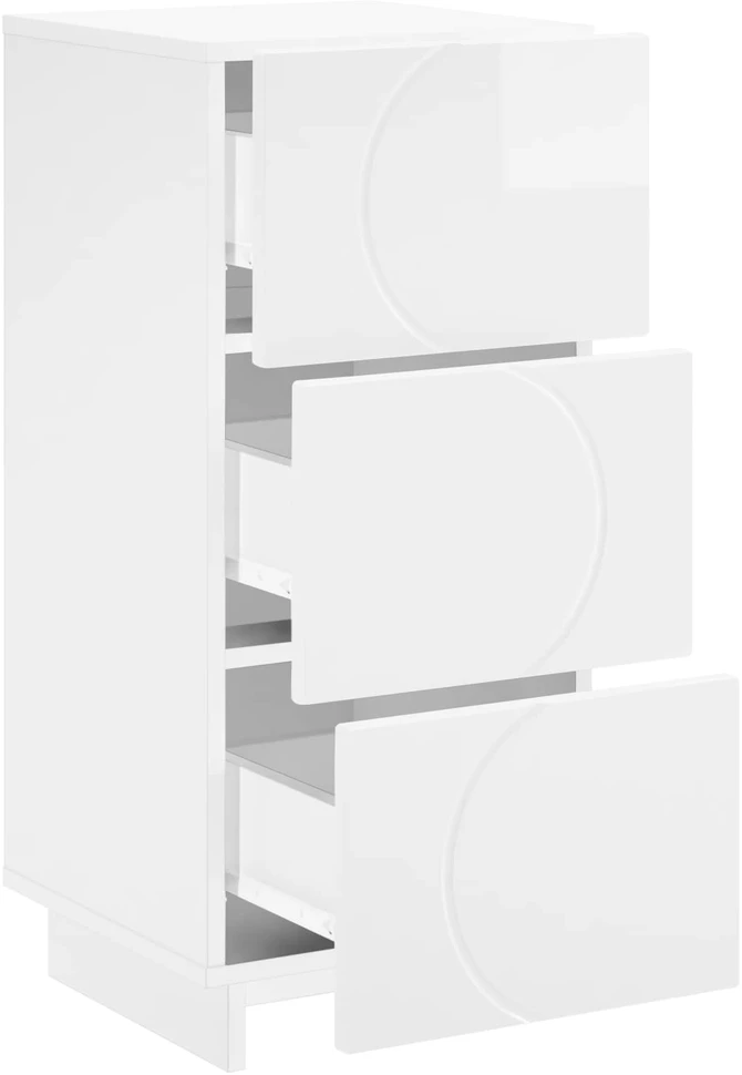 Komoda Itin blizgi balta 33,5 x 34,5 x 75 cm Apdirbta mediena