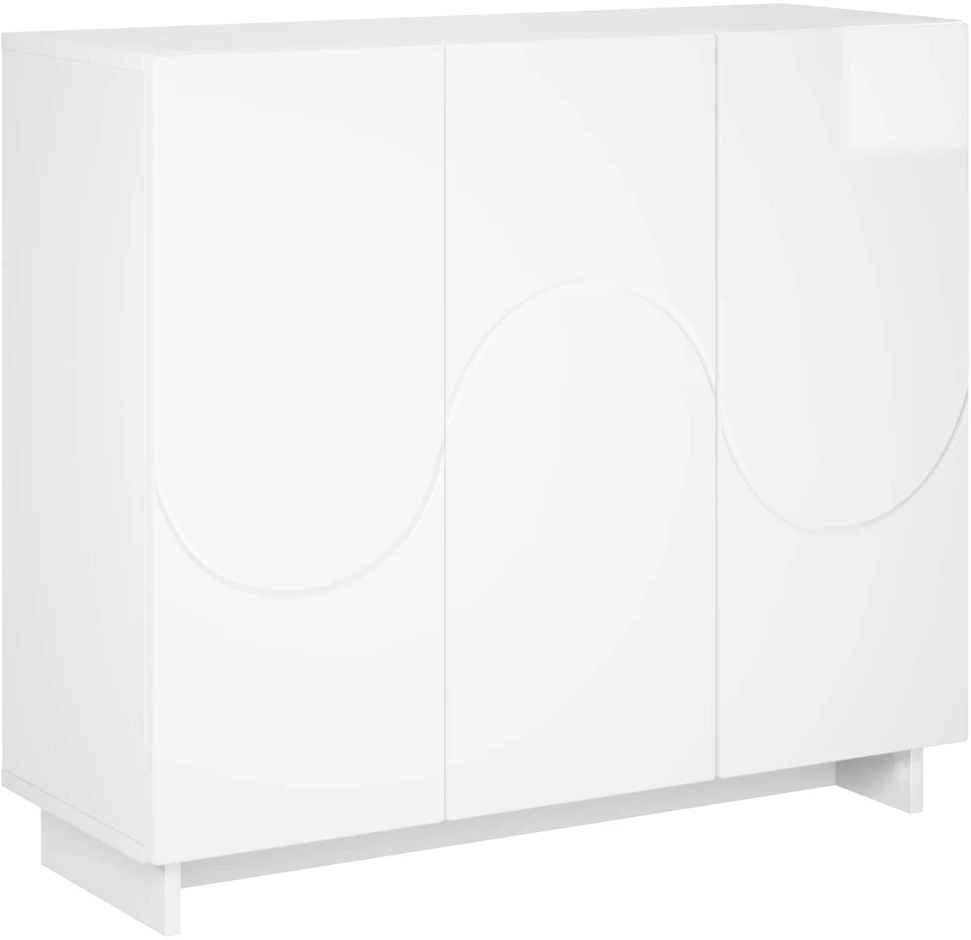 Komoda Itin blizgi balta 85,5 x 31 x 75 cm Apdirbta mediena