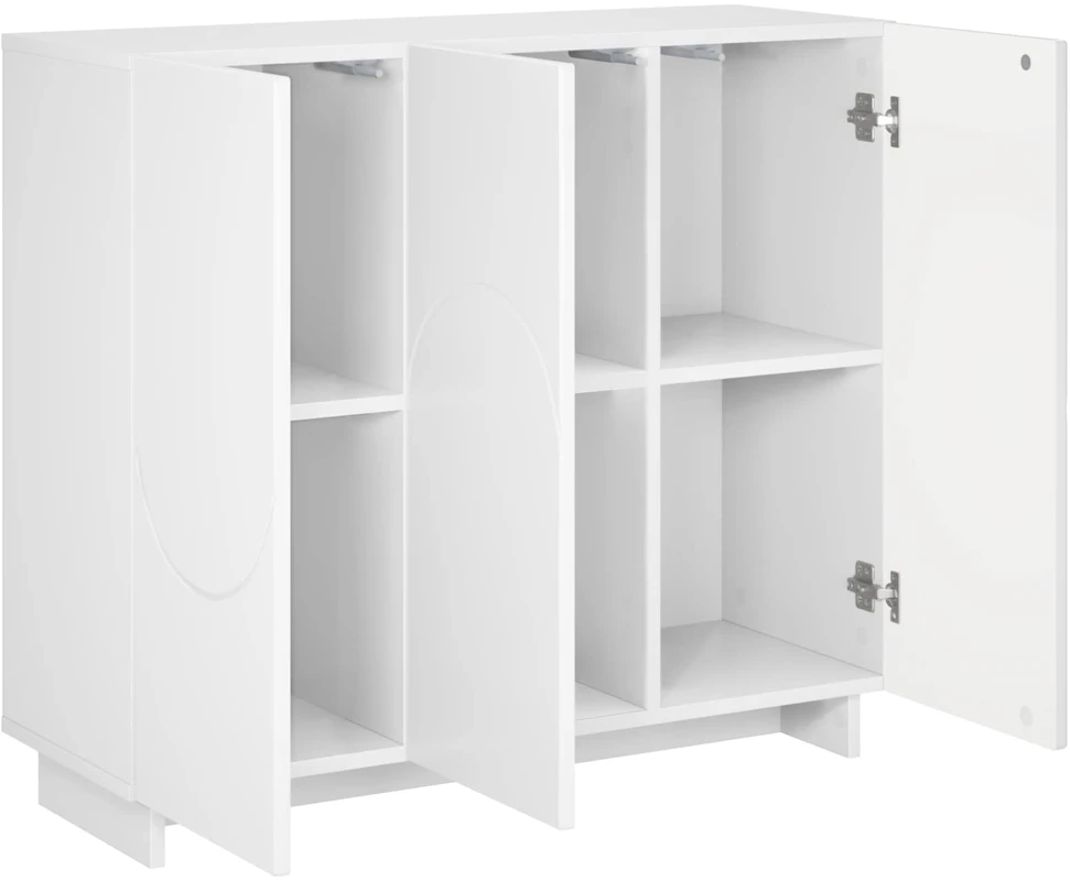 Komoda Itin blizgi balta 85,5 x 31 x 75 cm Apdirbta mediena
