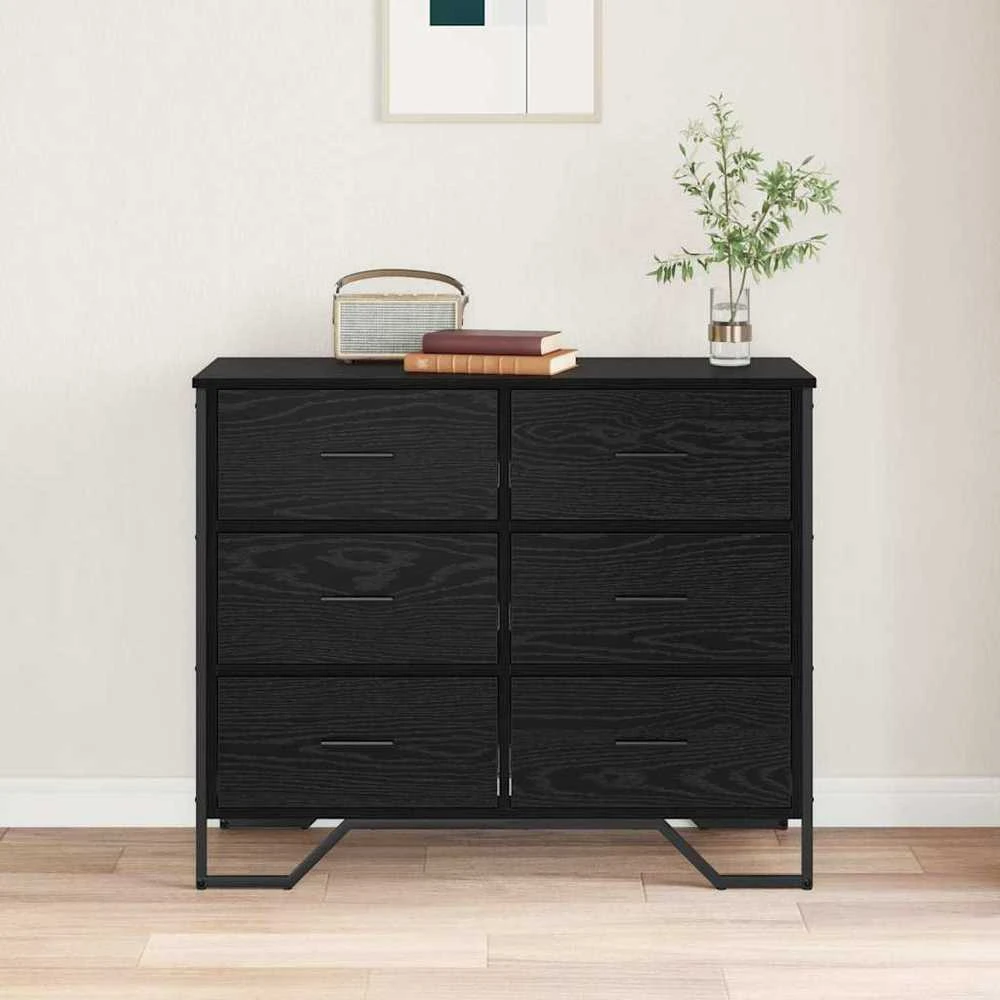 Ištraukalas spinta 6-Dėžė Juodas ąžuolas 91 x 35,5 x 74,5 cm
