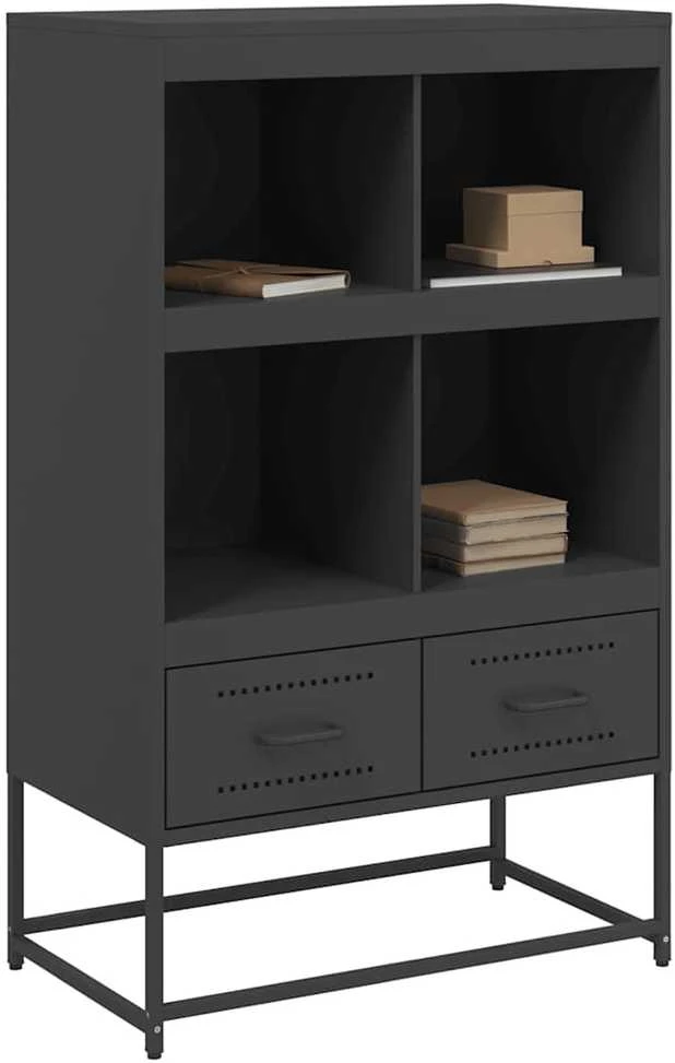 Komoda, juodos, 68x39x111,5 cm, plienas