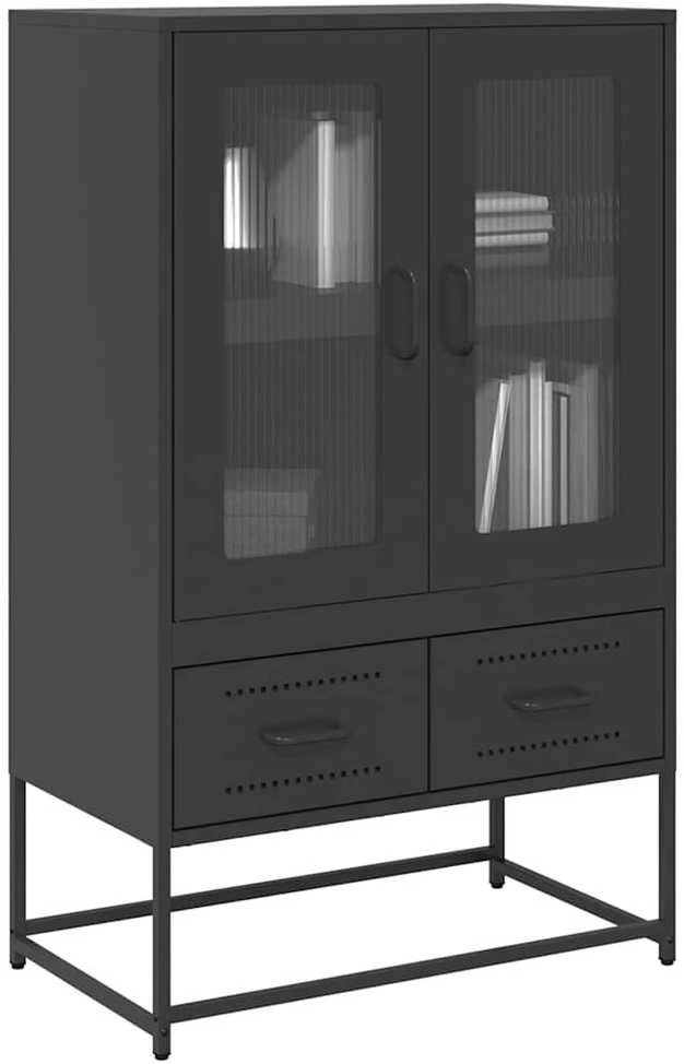 Komoda, juodos, 68x39x111,5 cm, plienas