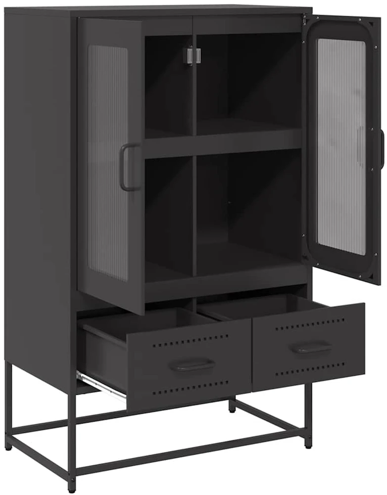 Komoda, juodos, 68x39x111,5 cm, plienas
