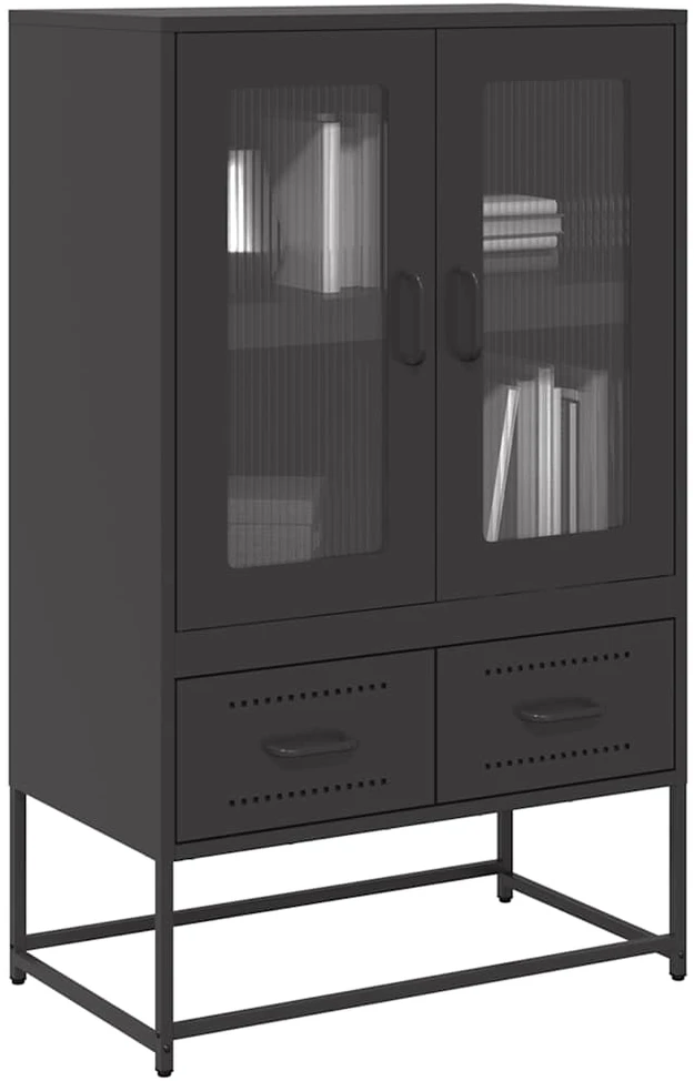Komoda, juodos, 68x39x111,5 cm, plienas
