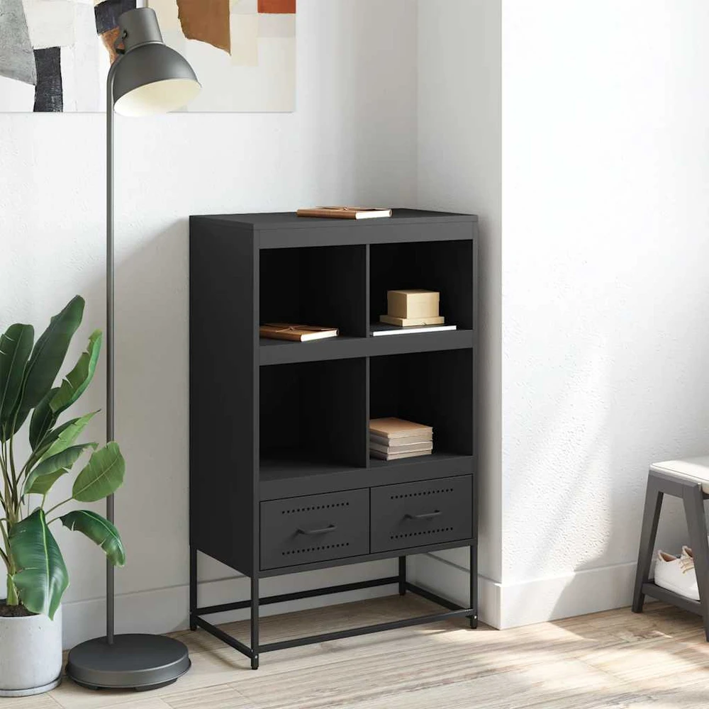 Komoda, juodos, 68x39x111,5 cm, plienas