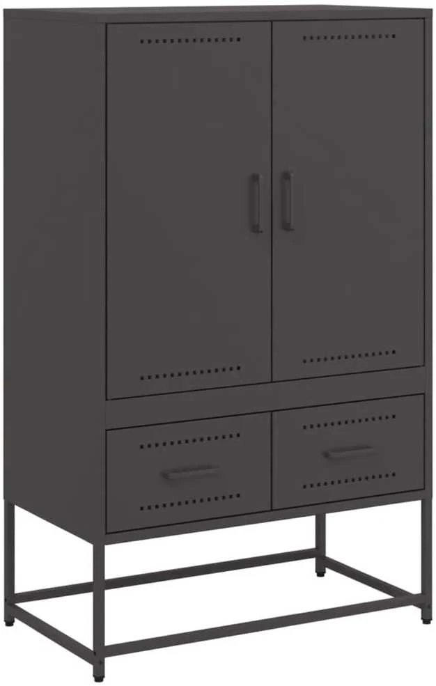 Komoda, juodos, 68x39x111,5 cm, plienas