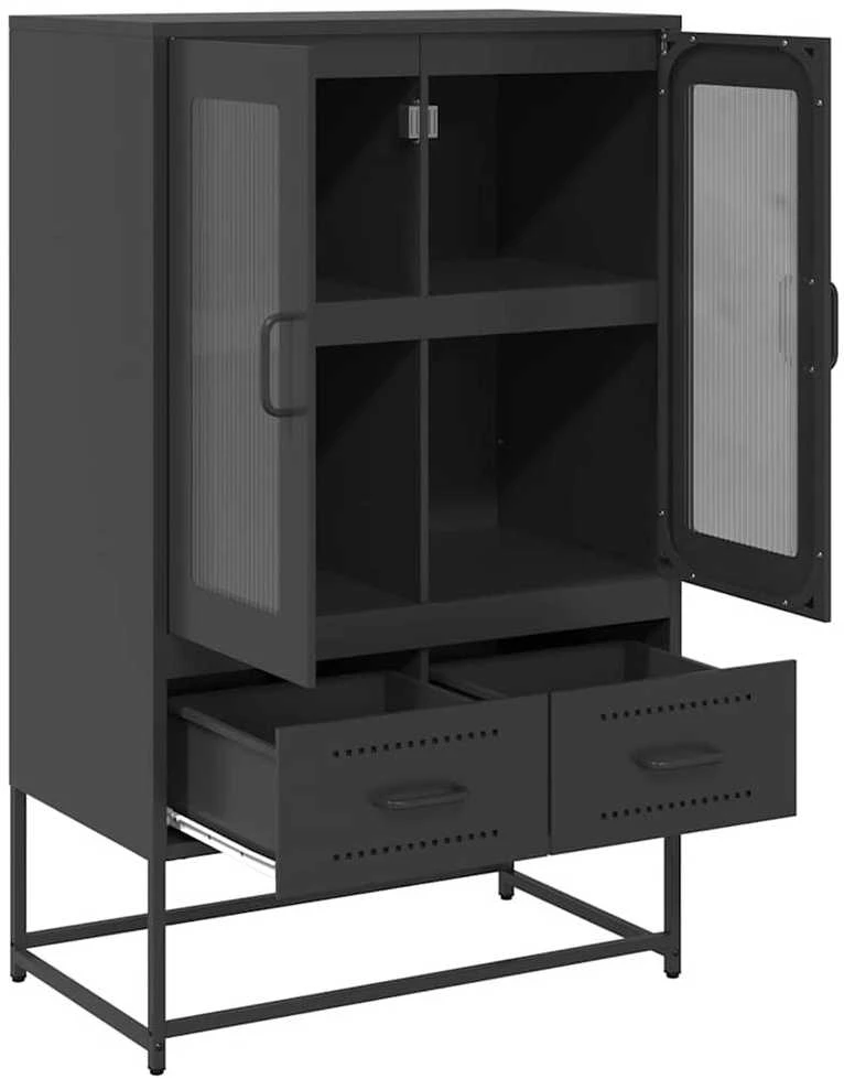Komoda, juodos, 68x39x111,5 cm, plienas