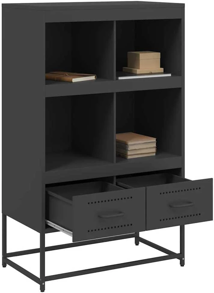 Komoda, juodos, 68x39x111,5 cm, plienas