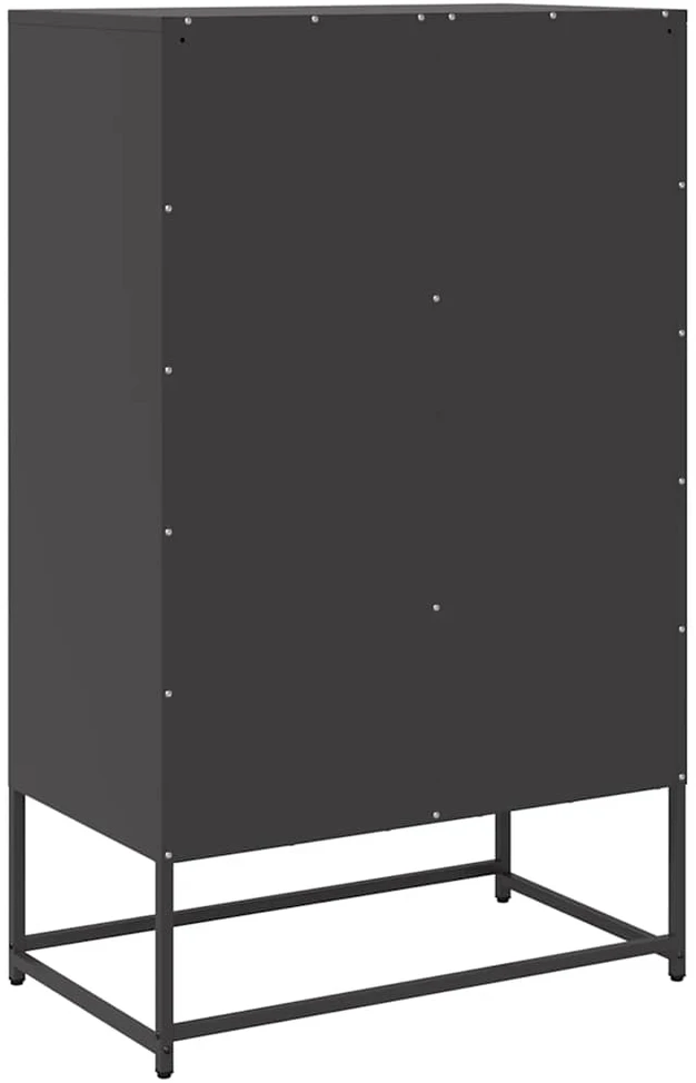 Komoda, juodos, 68x39x111,5 cm, plienas
