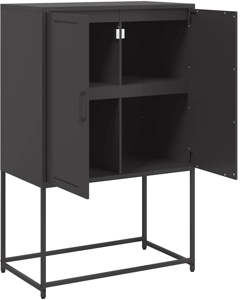 Komoda, juodos spalvos, 68,5x38,5x107cm, plienas