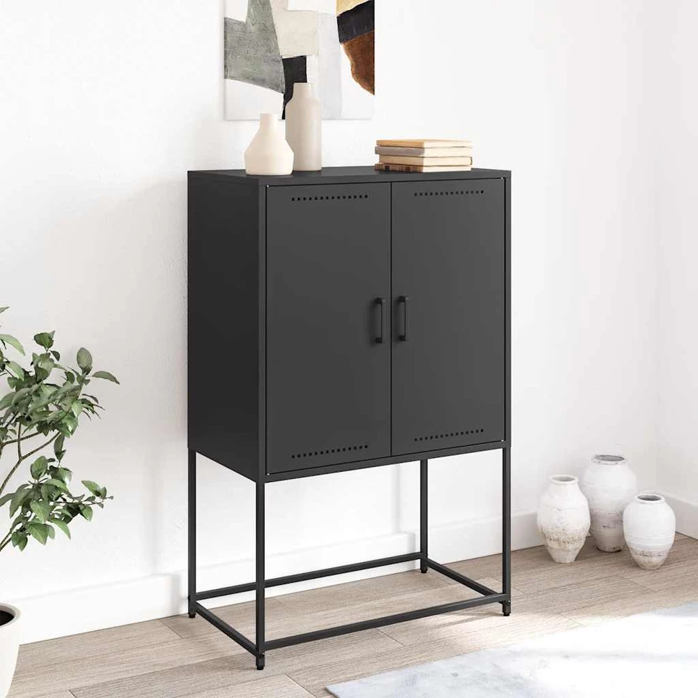 Komoda, juodos spalvos, 68,5x38,5x107cm, plienas