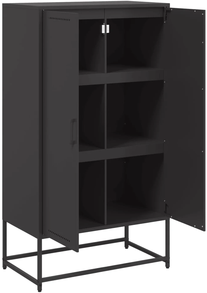 Komoda, juodos spalvos, 68,5x38,5x123,5cm, plienas