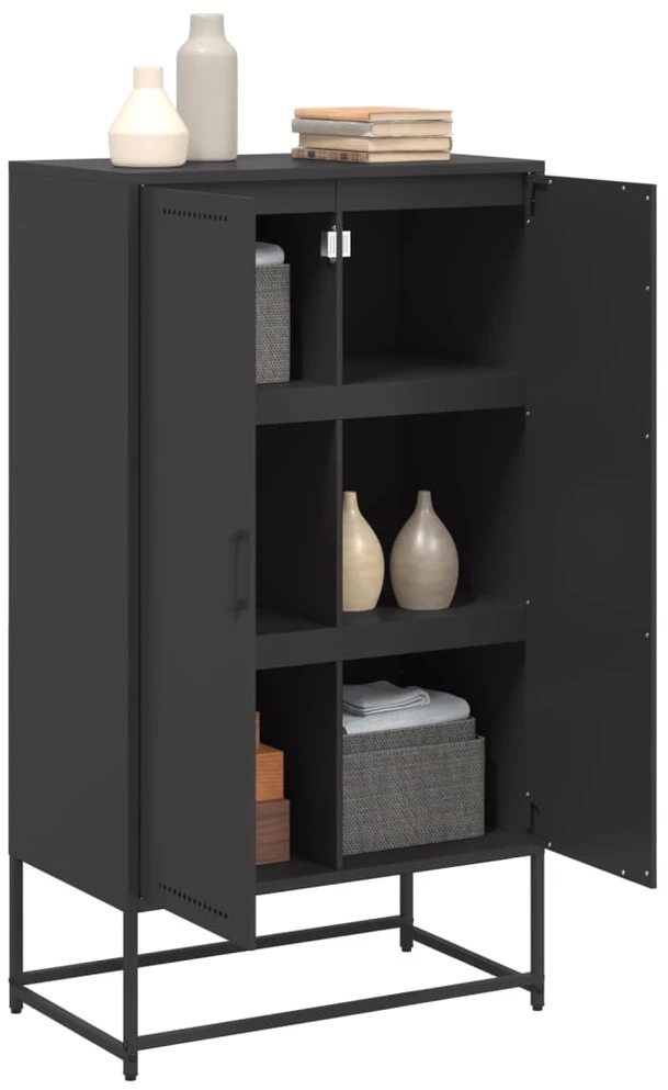 Komoda, juodos spalvos, 68,5x38,5x123,5cm, plienas