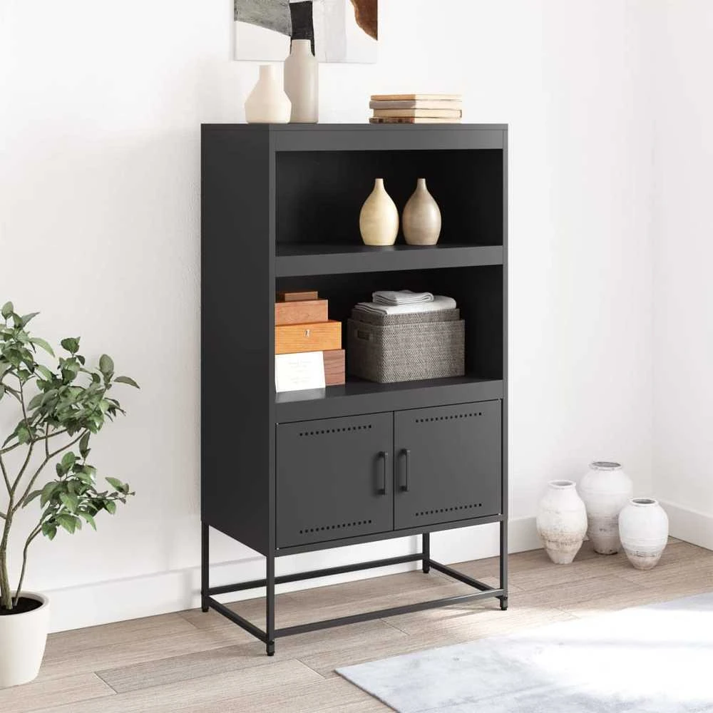 Komoda, juodos spalvos, 68,5x38,5x123,5cm, plienas