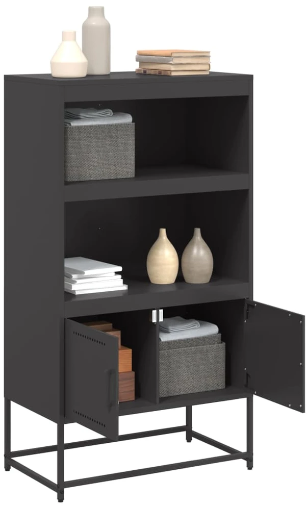 Komoda, juodos spalvos, 68,5x38,5x123,5cm, plienas