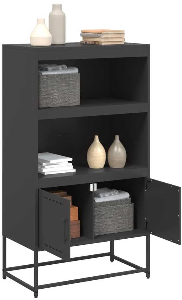 Komoda, juodos spalvos, 68,5x38,5x123,5cm, plienas